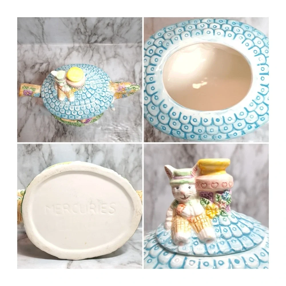 Mercuries 2002 Ceramic Garden Party Springtime Tea Pot Rabbit Easter Bunny‎
